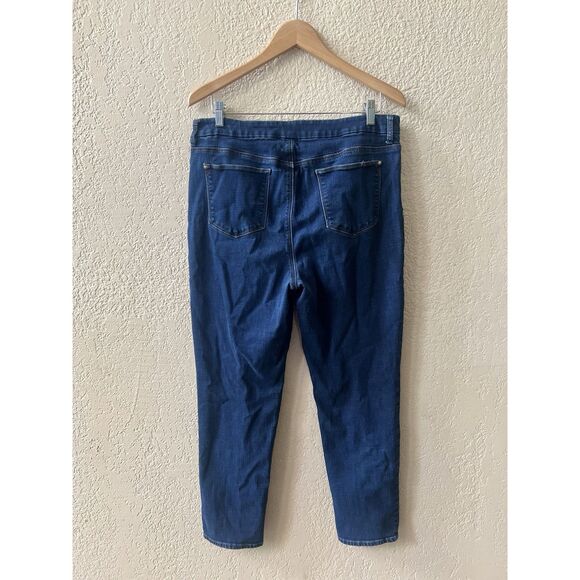 Chico's So Slimming Girlfriend Ankle Jeans Size 12 Dark Wash Stretch Denim - Picture 2 of 7